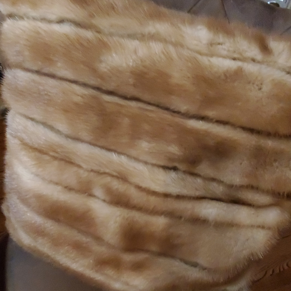 Mink and leather  pillow